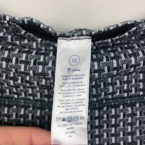 IVIVVA | Black, White, Gray Leggings Girls Size 12 - Picture 4 of 7